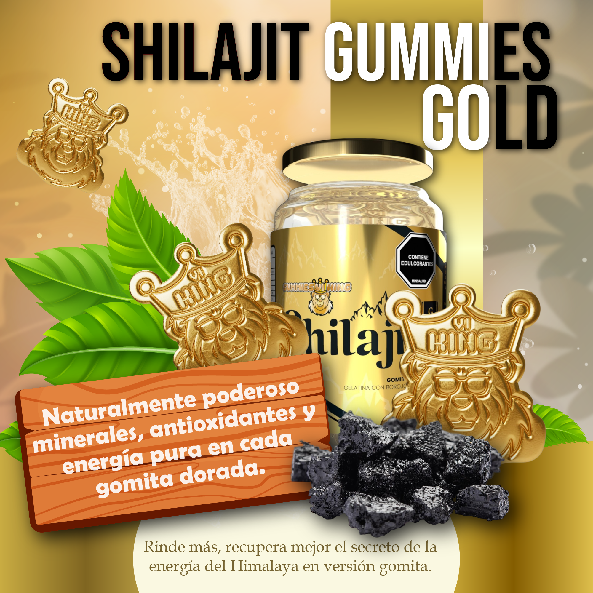 Miniatura 3 de Trio Shilajit Gold Gomas Envase de 60Und